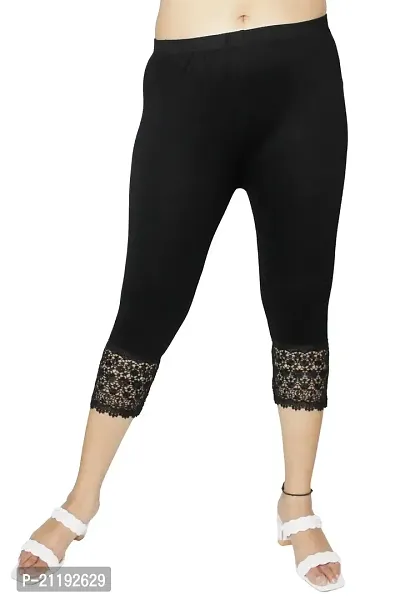 PINKSHELL Stylish GPO Net Bottom Capris for Womens (XL, Black)-thumb4