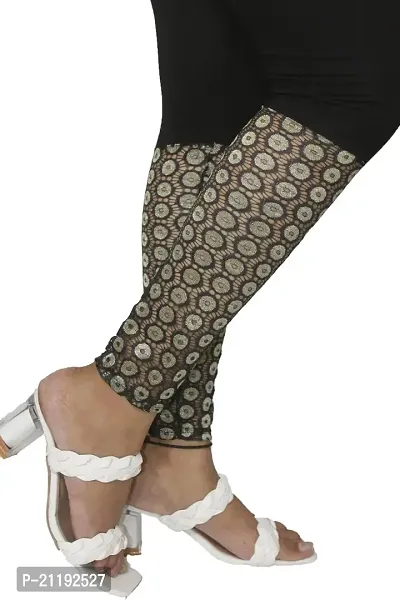 PINKSHELL Elegant Zari Lace Legging for Womens (XL, Black)-thumb5