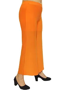 PINKSHELL Stylish Casual Wear Malai Lycra Flair Palazzo Plain/Shiney Wide Palazzo Different Color/Stretchable/Ankle Length Palazzo for Women, Ladies and Girls by Pink Shell (XL, Orange)-thumb2