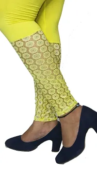 PINKSHELL Elegant Zari Lace Legging for Womens (XL, Yellow)-thumb4