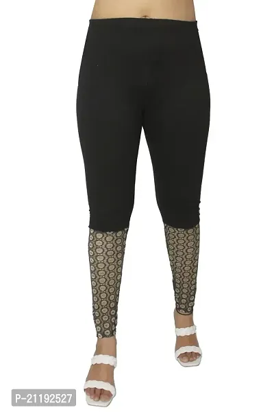 PINKSHELL Elegant Zari Lace Legging for Womens (XL, Black)-thumb3