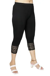 PINKSHELL Stylish GPO Net Bottom Capris for Womens (XL, Black)-thumb2