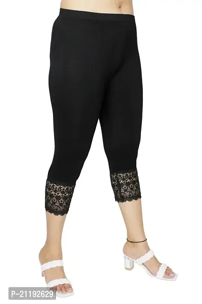 PINKSHELL Stylish GPO Net Bottom Capris for Womens (XL, Black)-thumb3