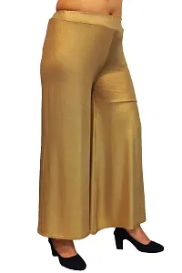 PINKSHELL Shimmer Palazzo Glittery, Shimmer/fency/Trendy/Party/Regular Palazzo, Shinney Western Style Stretchable Palazzo for Girls/Women,Fancy Stylish Look Palazzo (4XL, Gold Mine)-thumb2