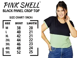 PINKSHELL Black Panel Crop TOP for Women (Large, Seafoam-Green)-thumb4