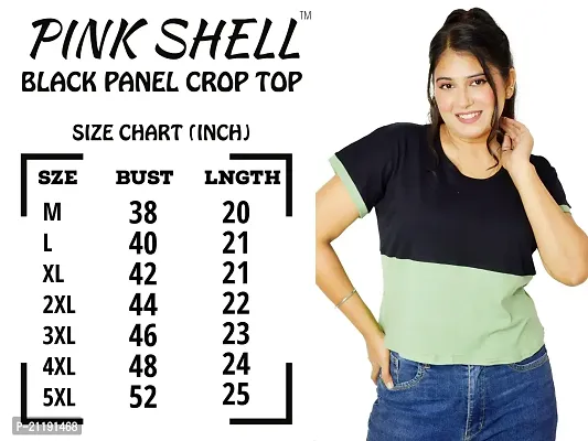 PINKSHELL Black Panel Crop TOP for Women (Large, Seafoam-Green)-thumb5