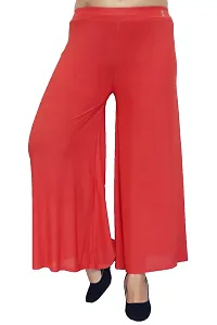 PINKSHELL Stylish Casual Wear Malai Lycra Flair Palazzo Plain/Shiney Wide Palazzo Different Color/Stretchable/Ankle Length Palazzo for Women, Ladies and Girls by Pink Shell (XL, Coral)-thumb4