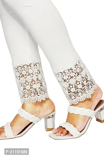 PINKSHELL Women's Beautiful GPO Lace Legging (Large, White)-thumb5
