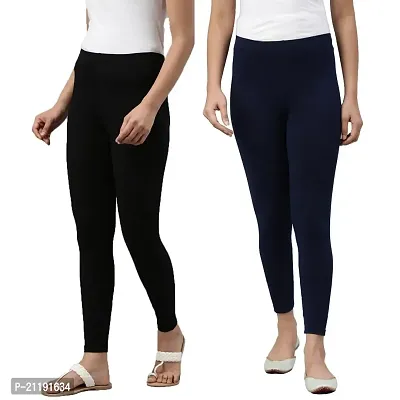 Buy PINKSHELL Women?S Straight FIT Ankle Length Colour Combos Legging  Elegant Women Solid Cotton Lycra Super Quality Ankle Length Legging Combo  Leggings (Large, Black/Navy) Online In India At Discounted Prices