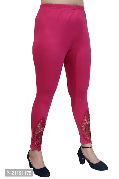 Buy PINKSHELL Women?s Straight Fit Designer Patch Ankle Length Legging  Elegant Solid Cotton Lycra Super Quality,Front Patch on Ankle with, Fancy  Legging Pink Shell (XL, Magenta) Online In India At Discounted Prices