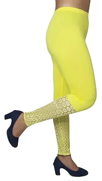 PINKSHELL Elegant Zari Lace Legging for Womens (XL, Yellow)-thumb2