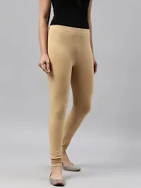 PINKSHELL Churidar Leggings for Women Cotton Lycra Leggings Leggings Churidar Solid Slim fit Pajami Ethnic Lower Ocassional Leggings (6XL, Beige)-thumb3