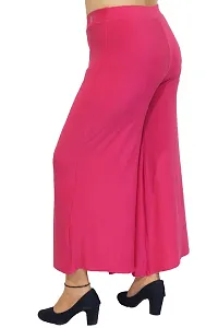 PINKSHELL Stylish Casual Wear Malai Lycra Flair Palazzo Plain/Shiney Wide Palazzo Different Color/Stretchable/Ankle Length Palazzo for Women, Ladies and Girls by Pink Shell (XL, NEON Pink)-thumb3