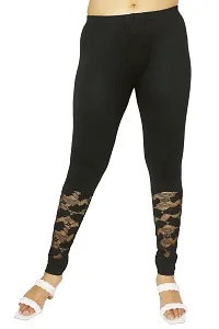 PINKSHELL Minin Lace with Cuff Legging for Women (Large, Black)-thumb2