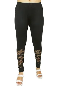 PINKSHELL Minin Lace with Cuff Legging for Women (Large, Black)-thumb3