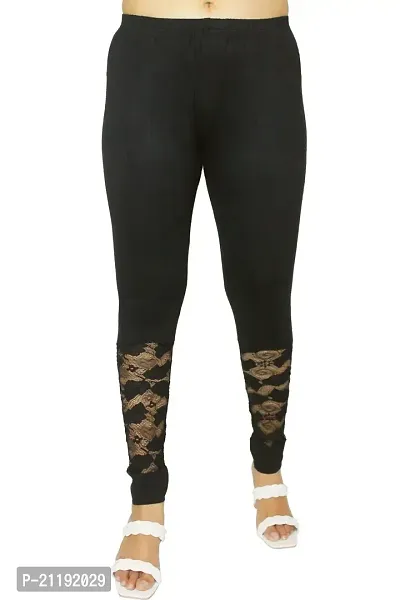 PINKSHELL Minin Lace with Cuff Legging for Women (Large, Black)-thumb4
