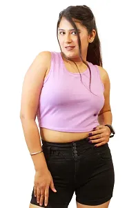 PINKSHELL Short Round Neck Tank Crop Top-thumb1