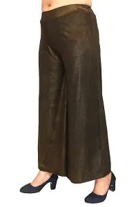 PINKSHELL Shimmer Palazzo Glittery, Shimmer/fency/Trendy/Party/Regular Palazzo, Shinney Western Style Stretchable Palazzo for Girls/Women,Fancy Stylish Look Palazzo (6XL, Black Gold)-thumb1