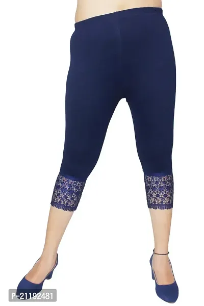 PINKSHELL Stylish GPO Net Bottom Capris for Womens (5XL, Navy Blue)-thumb3