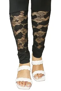 PINKSHELL Minin Lace with Cuff Legging for Women (Large, Black)-thumb4