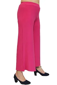 PINKSHELL Stylish Casual Wear Malai Lycra Flair Palazzo Plain/Shiney Wide Palazzo Different Color/Stretchable/Ankle Length Palazzo for Women, Ladies and Girls by Pink Shell (XL, NEON Pink)-thumb2