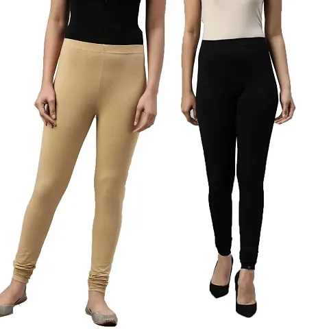 Buy Swastik Stuffs Women Churidar Cotton Lycra Leggings Combo