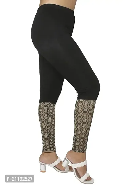 PINKSHELL Elegant Zari Lace Legging for Womens (XL, Black)-thumb4