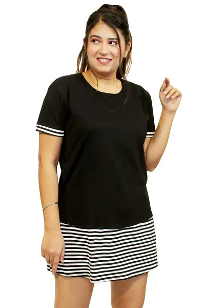CUPID Women Cotton Regular Fit Plain Full Sleeves Long Top for Summer and  Semi Summers with One Side Pocket for Ladies Solid T Shirt_Black_L :  : Clothing & Accessories