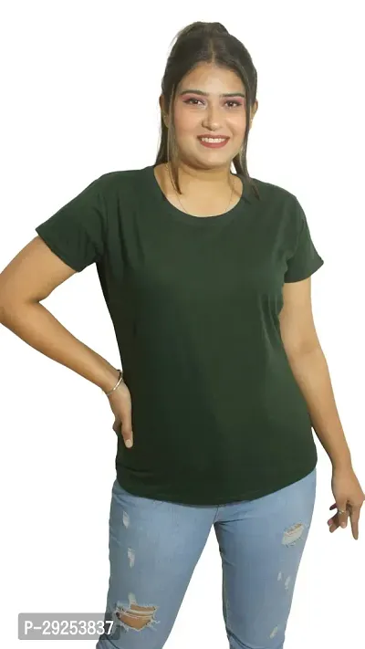 Essential Everyday Cotton Blend Round Neck Half Sleeves Tops/T-Shirts For Womens And Girls (Pack of 1-Sizes XS, S,M,L,XL,XXL,XXXL)-thumb3