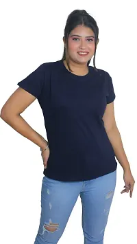 Essential Everyday Cotton Blend Round Neck Half Sleeves Tops/T-Shirts For Womens And Girls (Pack of 1-Sizes XS, S,M,L,XL,XXL,XXXL)-thumb2