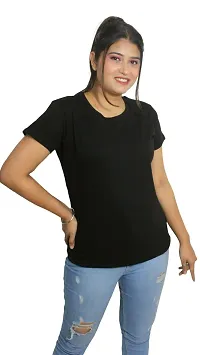 Essential Everyday Cotton Blend Round Neck Half Sleeves Tops/T-Shirts For Womens And Girls (Pack of 1-Sizes XS, S,M,L,XL,XXL,XXXL)-thumb3