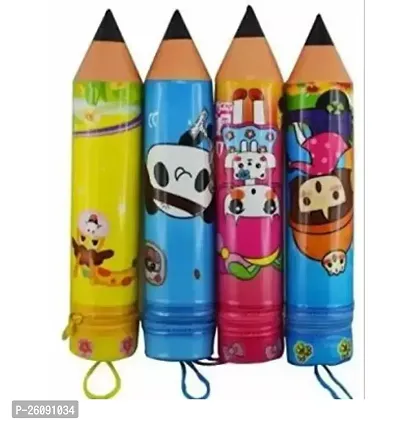 cartoon Art Polyester Pencil Boxes (Set of 4 Multicolor)-thumb0