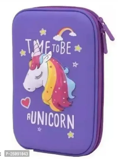 Unicorn Art EVA Pencil Box (Set of 1 Purple)-thumb0