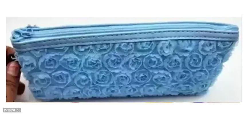 MERMAID ROSE PATTERN ART POLYSTER PENCIL BOX (PACK OF 1 BLUE COLOUR-thumb0