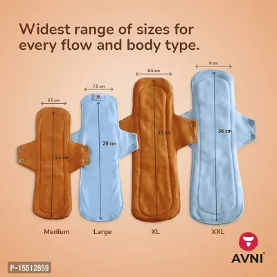 Avni Fluff Washable Cloth Pads, Pack of 2 | Antimicrobial Reusable Cloth Sanitary Pad | With Cloth Storage Pouch (XXL - 360MM)-thumb4