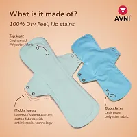 Avni Fluff Washable Cloth Pads, Pack of 2 | Antimicrobial Reusable Cloth Sanitary Pad | With Cloth Storage Pouch (XXL - 360MM)-thumb1