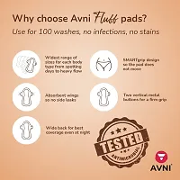 Avni Fluff Washable Cloth Pads, Pack of 2 | Antimicrobial Reusable Cloth Sanitary Pad | With Cloth Storage Pouch (1 L + 1 XL)-thumb2
