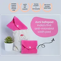 Avni Safepad Tested, Award winning Antimicrobial Reusable Cloth Sanitary Pad with two buttons and storage pouch-thumb1