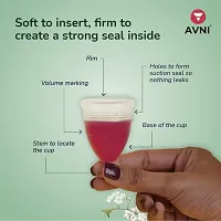 Avni Reusable Menstrual Cup for women - Medium with Antimicrobial cloth wipe and pouch |Odor  Rash free | Infection free | Medical Grade Silicone | No added color (1 pc with cloth pouch, 29 ml)-thumb1