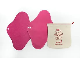 Avni Safepad Tested, Award winning Antimicrobial Reusable Cloth Sanitary Pad with two buttons and storage pouch-thumb2