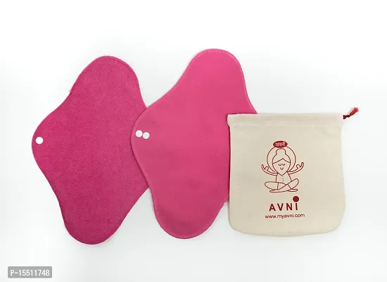 Avni Safepad Tested, Award winning Antimicrobial Reusable Cloth Sanitary Pad with two buttons and storage pouch-thumb3