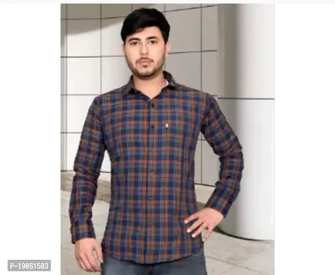Stylish Men Cotton Long Sleeve Regular Fit Casual Shirt-thumb0