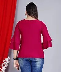 Crepe Red Top for Women-thumb1