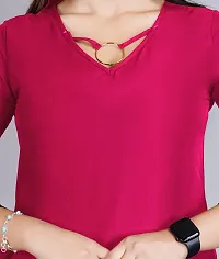 Crepe Red Top for Women-thumb4