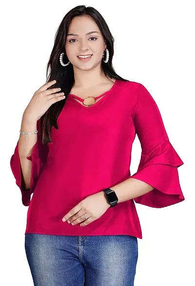 Crepe Red Top for Women