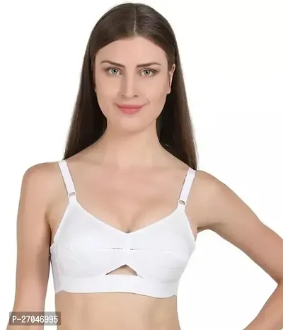 Stylish White Cotton Solid Non Padded Bras For Women Pack Of 1-thumb0