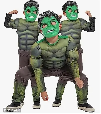 Stylish Hosiery Fabric Superhero Costume For Kids Halloween Fancy Dress Cosplay Bodysuit For Boys And Girls-thumb0