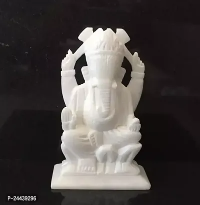 Marble Ganesh Ji /Ganesha Statue / Murti/ Idol 5Inch(White,Marble)Set Of 1-thumb0