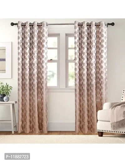 Aaradhya Creation 7Ft Door Curtains for Home Floral Printed Curtain Drapes for Home and Office Light Filtering Grommet Eyelet Panel Drapes for Living Room, Bedroom Pack of 1- ( 4 x 7 Feet ), Beige