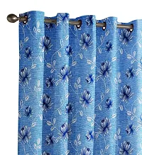 Aaradhya Creation 3D Digital Printed Curtain Drapes for Window 5Ft, 1 Piece Polyester Curtains for Home Office Decor, Decorative Themed Panels for Living Room Bedroom Hall (4x5 Feet ) Blue Flower-thumb2